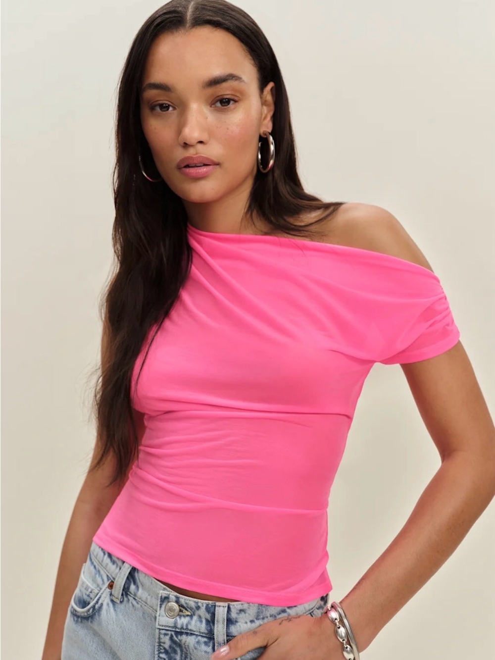 Reformation Belle Knit Top in Pink - Size M